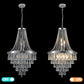 YANSUN 20in. Chrome Crystal Chandelier 11-Light E12 Modern Luxury Ceiling Light for Living Room Dining Room Staircase Adjustable Height