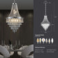 YANSUN 20in. Chrome Crystal Chandelier 11-Light E12 Modern Luxury Ceiling Light for Living Room Dining Room Staircase Adjustable Height