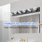 YANSUN 45in. Modern 6-Light LED Vanity Wall Light Black with Acrylic Shades Dimmable Bathroom Fixture