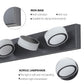 YANSUN 45in. Modern 6-Light LED Vanity Wall Light Black with Acrylic Shades Dimmable Bathroom Fixture