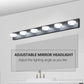 YANSUN 45in. Modern 6-Light LED Vanity Wall Light Black with Acrylic Shades Dimmable Bathroom Fixture