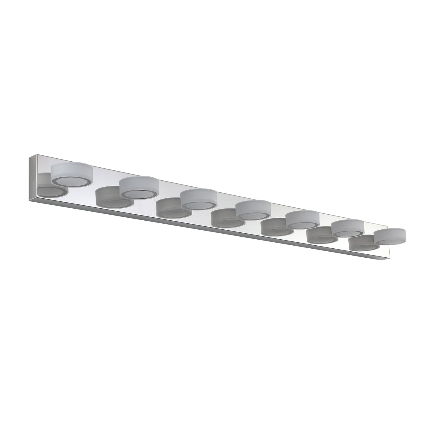YANSUN 52in. Modern 7-Light LED Vanity Wall Sconce Chrome with Acrylic Shades Dimmable Bathroom Light