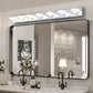 YANSUN 52in. Modern 7-Light LED Vanity Wall Sconce Chrome with Acrylic Shades Dimmable Bathroom Light