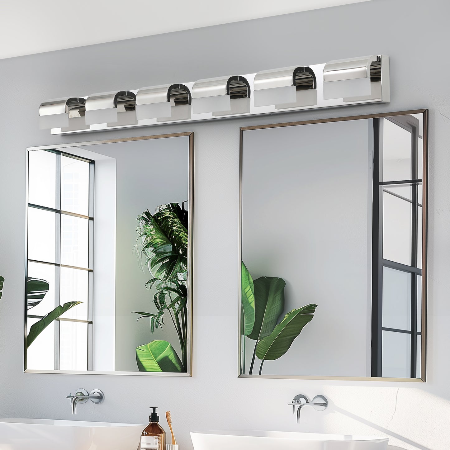 YANSUN Modern Bathroom Vanity Lighting 6-Light LED Vanity Lights Over Mirror Bath Wall Lighting