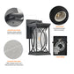 YANSUN 14in Outdoor Wall Lantern Black Crackled Glass Weather-Resistant Exterior Sconce Modern Porch Patio Entryway Light E26 Base