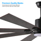 YANSUN72" Walnut LED Ceiling Fan Light with 8 Wooden Blades, Remote Control, Adjustable Color Temperature for Living Room, Bedroom, or Dining Room (Silent/6-Speed/Reversible/DC Motor)