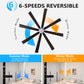 YANSUN72" Walnut LED Ceiling Fan Light with 8 Wooden Blades, Remote Control, Adjustable Color Temperature for Living Room, Bedroom, or Dining Room (Silent/6-Speed/Reversible/DC Motor)