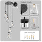 YANSUN 11.8 in. Black Modern 5-Light Cluster Pendant Light with Adjustable Braided Rope Cords and Raindrop Glass Shades