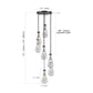 YANSUN 17.7 in. Black Modern 7-Light Cluster Pendant Light with Adjustable Braided Rope Cords and Raindrop Glass Shades (Copy)