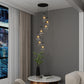 YANSUN 17.7 in. Black Modern 7-Light Cluster Pendant Light with Adjustable Braided Rope Cords and Raindrop Glass Shades (Copy)
