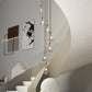 YANSUN 17.7 in. Brass Modern 7-Light Linear Pendant Chandelier with Adjustable Hanging Cords and Raindrop Glass Shades