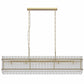 YANSUN 53.9 in. Gold Crystal Chandelier LED 10-Light Modern Glass Iron Ceiling Fixture Adjustable Height Semi Flush Mount for Dining Room Living Room