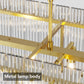 YANSUN 53.9 in. Gold Crystal Chandelier LED 10-Light Modern Glass Iron Ceiling Fixture Adjustable Height Semi Flush Mount for Dining Room Living Room