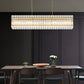 YANSUN 53.9 in. Gold Crystal Chandelier LED 10-Light Modern Glass Iron Ceiling Fixture Adjustable Height Semi Flush Mount for Dining Room Living Room