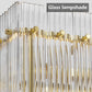 YANSUN 53.9 in. Gold Crystal Chandelier LED 10-Light Modern Glass Iron Ceiling Fixture Adjustable Height Semi Flush Mount for Dining Room Living Room