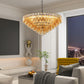 YANSUN 37in. Black 14-Light Tiered Smoke Glass Tube Chandelier Modern Large Ceiling Light for Dining Room Living Room Kitchen Island Bedroom