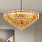 YANSUN 37in. Black 14-Light Tiered Smoke Glass Tube Chandelier Modern Large Ceiling Light for Dining Room Living Room Kitchen Island Bedroom