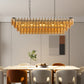 YANSUN 54in. Black Rectangular Chandelier 12-Light 4-Tier Smoke Glass Modern Pendant for Dining Room Kitchen Island Foyer (Bulb not included)