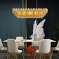 YANSUN 54in. Rectangle Gold Modern Chandelier 12-Light Smoke Glass Pendant for Dining Room Kitchen Island Living Room Bedroom