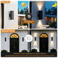 YANSUN 2-Pack 11.8 in. Black Dusk to Dawn Outdoor Wall Lanterns Modern LED Aluminum Exterior Sconce Lights for Porch Patio Garage Entryway