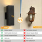 YANSUN 2-Pack 11.8 in. Black Dusk to Dawn Outdoor Wall Lanterns Modern LED Aluminum Exterior Sconce Lights for Porch Patio Garage Entryway