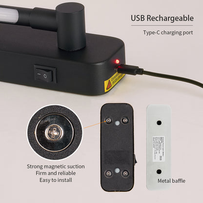YANSUN Wireless LED Picture Light with Remote Control Magnetic Clip-On Wall Light 3CCT Dimmable Black Art Lighting Fixture for Bedroom Gallery Decor