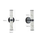 YANSUN 2-Pack Marble Texture Wall Light Black Iron Frame Indoor Wall Sconce Elegant Fixture for Hallway Bathroom Bedroom Lighting