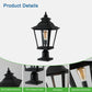 YANSUN 21in Outdoor Post Lantern Vintage Black Metal Clear Glass Pillar Light Garden Gate Driveway Pathway Lighting Fixture Elegant Design