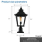YANSUN 21in Outdoor Post Lantern Vintage Black Metal Clear Glass Pillar Light Garden Gate Driveway Pathway Lighting Fixture Elegant Design