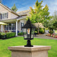 YANSUN 21in Outdoor Post Lantern Vintage Black Metal Clear Glass Pillar Light Garden Gate Driveway Pathway Lighting Fixture Elegant Design
