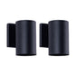 YANSUN 2-Pack 7in Outdoor Wall Sconce Black Cylinder Exterior Wall Light 1-Light Modern Waterproof Fixture for Porch Patio Entryway