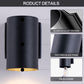 YANSUN 2-Pack 7in Outdoor Wall Sconce Black Cylinder Exterior Wall Light 1-Light Modern Waterproof Fixture for Porch Patio Entryway
