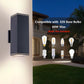 YANSUN 14in Modern Outdoor Porch Light Patio Light in 2 Lights with Aluminum Rectangular Tube and Tempered Glass Cover Waterproof Wall Sconce 2 Pack (Matte Black)(no bulb)