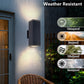 YANSUN 14in Modern Outdoor Porch Light Patio Light in 2 Lights with Aluminum Rectangular Tube and Tempered Glass Cover Waterproof Wall Sconce 2 Pack (Matte Black)(no bulb)