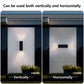 YANSUN18in Modern Outdoor Porch Light Patio Light in 2 Lights with Aluminum Rectangular Tube and Tempered Glass Cover Waterproof Wall Sconce 2 Pack (Matte Black)(no bulb)