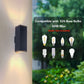 YANSUN18in Modern Outdoor Porch Light Patio Light in 2 Lights with Aluminum Rectangular Tube and Tempered Glass Cover Waterproof Wall Sconce 2 Pack (Matte Black)(no bulb)