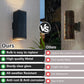 YANSUN18in Modern Outdoor Porch Light Patio Light in 2 Lights with Aluminum Rectangular Tube and Tempered Glass Cover Waterproof Wall Sconce 2 Pack (Matte Black)(no bulb)