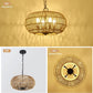 YANSUN 4-Light Farmhouse Boho Rattan Pendant Light Adjustable Height Ceiling Fixture for Dining Room Kitchen Island Living Room Bedroom Foyer