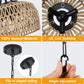 YANSUN 3-Light Farmhouse Boho Rattan Chandelier Woven Wicker Coastal Pendant Light  for Dining Room Kitchen Bedroom Island Hallway