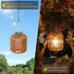 YANSUN 2-Pack Brown Outdoor Lanterns Waterproof Hanging Rattan LED Garden Lights Decorative Tabletop Lanterns for Patio Yard Porch Pathway