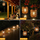 YANSUN 2-Pack Brown Outdoor Lanterns Waterproof Hanging Rattan LED Garden Lights Decorative Tabletop Lanterns for Patio Yard Porch Pathway