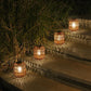YANSUN 2-Pack Brown Outdoor Lanterns Waterproof Hanging Rattan LED Garden Lights Decorative Tabletop Lanterns for Patio Yard Porch Pathway