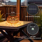 YANSUN 2-Pack Brown Solar Outdoor Lanterns Waterproof Rattan Tabletop Lights Decorative LED Garden Lanterns for Patio Yard Pathway Porch Steps