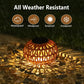 YANSUN 2-Pack Brown Solar Outdoor Lanterns Waterproof Rattan Tabletop Lights Decorative LED Garden Lanterns for Patio Yard Pathway Porch Steps
