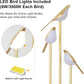 YANSUN65in Gold Bird Floor Lamp with Shelf 3-Light LED Standing Lamp Modern Decorative Tall Lamp for Living Room Bedroom Reading Corner