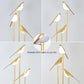 YANSUN65in Gold Bird Floor Lamp with Shelf 3-Light LED Standing Lamp Modern Decorative Tall Lamp for Living Room Bedroom Reading Corner