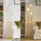 YANSUN65in Gold Bird Floor Lamp with Shelf 3-Light LED Standing Lamp Modern Decorative Tall Lamp for Living Room Bedroom Reading Corner
