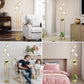 YANSUN65in Gold Bird Floor Lamp with Shelf 3-Light LED Standing Lamp Modern Decorative Tall Lamp for Living Room Bedroom Reading Corner