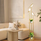 YANSUN65in Gold Bird Floor Lamp with Shelf 3-Light LED Standing Lamp Modern Decorative Tall Lamp for Living Room Bedroom Reading Corner