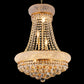 YANSUN 18in. Gold Crystal Chandelier 9-Light French Empire LED Bulbs 3000K Warm Light for Dining Room Bedroom Entryway